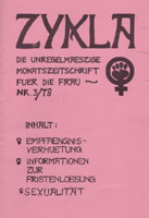 Titelseite der Zeitschrift des Frauenzentrums Bergmanngasse: Zykla. Die unregelmige Zeitschrift fr die Frau, Nr. 3/78