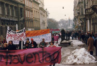 Demonstration zum Internationalen Frauentag in Graz - 1986