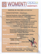 WOMENT-Erffnung, Flyer